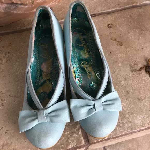 Irregular Choice Light Blue Bow Heels - Picture 1 of 8